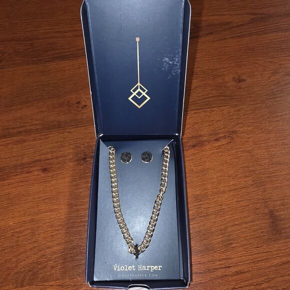 Violet Harper Elana Link Necklace + Earring Set - Picture 3 of 6